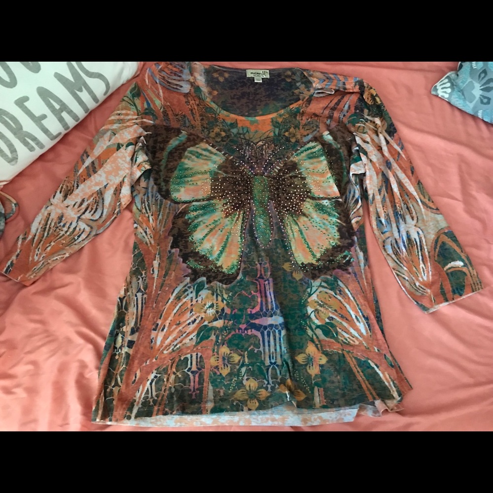 Colorful Butterfly Top